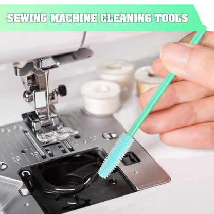 20 Pcs Nook and Cranny Sewing Machine Cleaning Brushes for Quilting Supplies Reusable Silicone Dense Bristles Cleaning Brushes for Sewing Machine Internal and Spool Area(Mint Green) - color: Mint Green