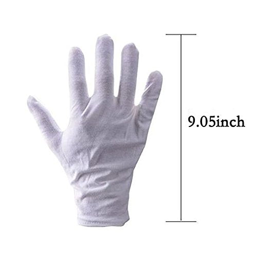 10Pairs White Cotton Gloves Large Size for Art handling Crafting Coin Jewelry Silver Inspection