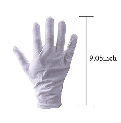 10Pairs White Cotton Gloves Large Size for Art handling Crafting Coin Jewelry Silver Inspection
