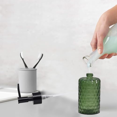 Green Glass Soap Dispenser with Plastic Pump, 17oz Hand Soap Dispenser for Kitchen & Bathroom, Great for Lotions, Essential Oil, Liquid Soaps - color: Green