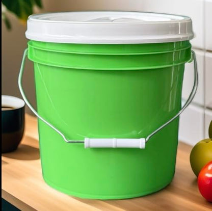 House Naturals 2 Gallon Food Grade - BPA Free Made in USA Buckets Lime Color pails with Screw On Gasket Lids (1, Lime - White lids) - color: Lime - White Lids