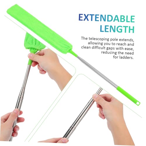 Cabilock Telescoping Gap Duster with Washable Cloths Flexible Cleaning Wand for Under Furniture Slim Design for Tight Spaces Efficient Dust Removal Tool - size: 43.00X7.50X0.30CM