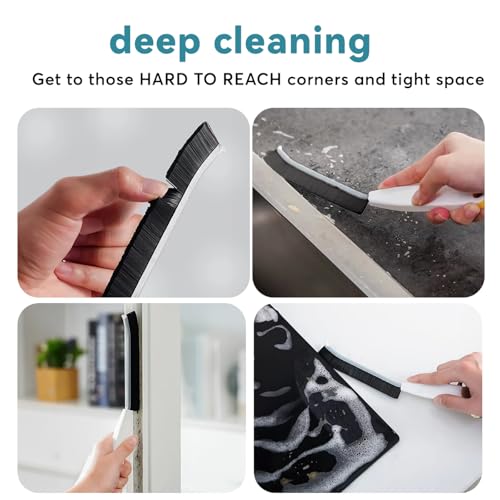 Crevice Brushes for Cleaning, Gap Cleaning Brush with Long Stiff V-Shaped Bristles Household Use for Bathroom/Tiles/Kitchen（4pcs）