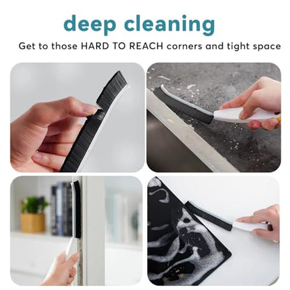 Crevice Brushes for Cleaning, Gap Cleaning Brush with Long Stiff V-Shaped Bristles Household Use for Bathroom/Tiles/Kitchen（4pcs）