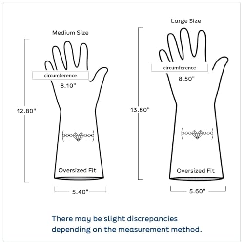 Myungjin 2 Pairs Reusable Waterproof Non-Slip Honeycomb Grip Latex Rubber Gloves with Hang-Dry Hooks/Hanging Loops for Dishwashing Household Cleaning Cooking (Large OverFit) - size: Large (OverFit)