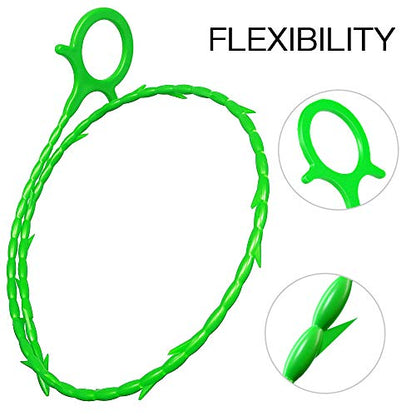 5 in 1 Compatible for Drain Snake Hair Drain with 5 Packs Drain Auger Clog Remover Cleaning Tool (Green)