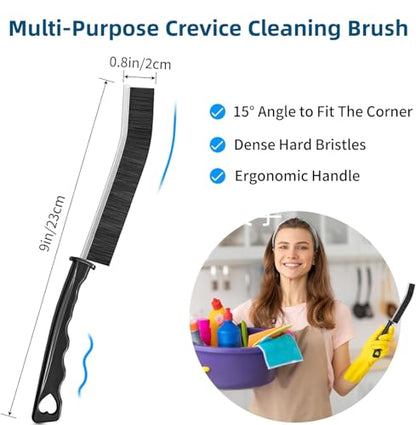 4 Pack Multi-Purpose Thin Cleaning Brush -Deep Reach Gap Cleaning Tool for Household Use, Versatile, Durable, Thin Brush to Clean Tight Spaces, Black