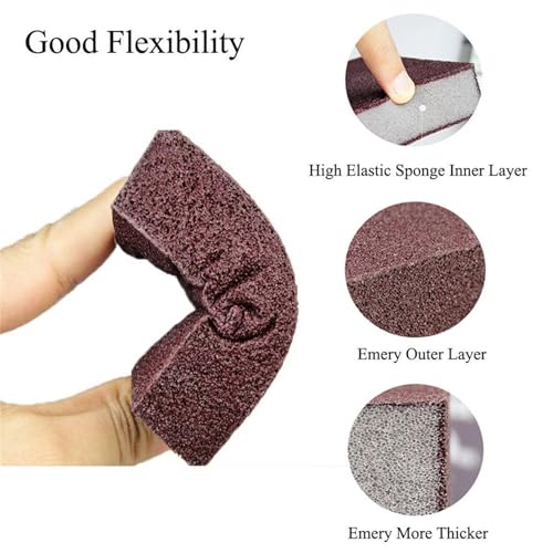 Magic Cleaning Sponge, Heavy Duty Carborundum Emery Scrub Pad, Non-Scratch Rust & Stain Remover, Quick Scrubber for Kitchen Cookware, Sinks, Pots, Pans, Stovetops, Ovens and Grills (8 PCS) - color: 8 Pcs