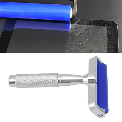 Dust Removal Roller Silicone Soft Aluminum Alloy Handle Iron Bearing Anti Static Roller for Film Dust Fibers Powder (8 Inch) - size: 8 Inch