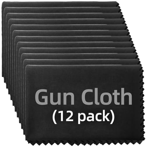 6/12 Pack Microfiber Gun Cleaning Cloth, 12"x12" Lint Free Gun Cleaning Rags - color: Black, style: 12 Pack