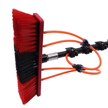 20FT Water Fed Pole Kit, Solar Panel Cleaning Brush Kit with Extendable Pole & 23FT Hose, 210° Rotatable Brush Head for Window Glass Roof Outdoor Cleaning - size: 20FT