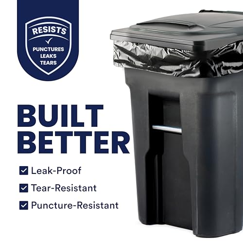 Plasticplace 65 Gallon Trash Bags │ 1.5 Mil │ Black Heavy Duty Garbage Can Liners │ 50” x 48” (50 Count)