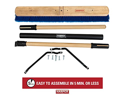 Harper 20201044 24 in. Indoor/Outdoor Dry All-Purpose Push Broom with Dual Bristles, for Dust, Gravel, Debris - style: All-Purpose Multi-Surface Push Broom