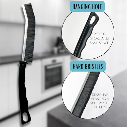 Hard Bristle Crevice Cleaning Brush - Small Cleaning Brushes - Grout Cleaner Brush - Toilet Brush - Scrub Brush for Shower Tile - Skinny Gap Cleaning Tools for Household Use - Bathroom - 3Pcs