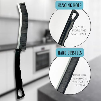 Hard Bristle Crevice Cleaning Brush - Small Cleaning Brushes - Grout Cleaner Brush - Toilet Brush - Scrub Brush for Shower Tile - Skinny Gap Cleaning Tools for Household Use - Bathroom - 3Pcs