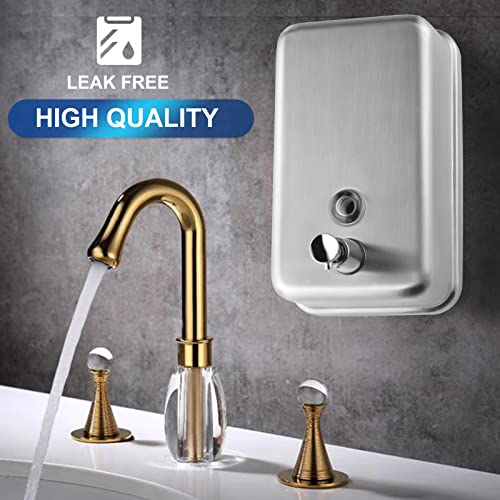 Commercial Wall Mount Stainless Steel Soap Dispenser, Corrosion Proof Lining Liquid Hand Sanitizer Dispenser Bathroom 1100ml / 37oz. (Vertical) - size: Vertical
