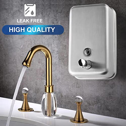 Commercial Wall Mount Stainless Steel Soap Dispenser, Corrosion Proof Lining Liquid Hand Sanitizer Dispenser Bathroom 1100ml / 37oz. (Vertical) - size: Vertical
