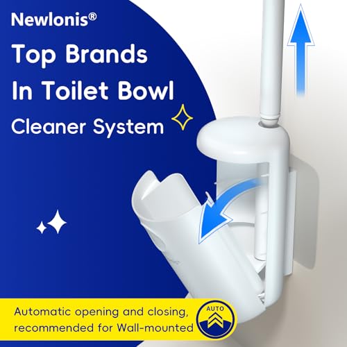 Newlonis® Disposable Toilet Brush, 32 Scented Refills, Wall-Mounted | Touch-Free, Toilet Cleaning Supplies - color: 1+32 Refills