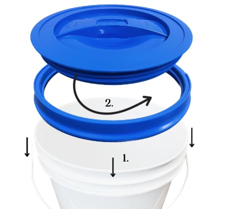 House Naturals 2 Gallon Food Grade - BPA Free Made in USA Buckets Lime Color pails with Screw On Gasket Lids (1, Lime - Blue lids) - color: Lime - Blue Lids