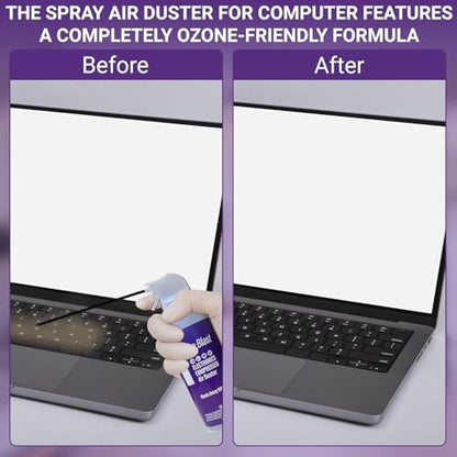 Pure Blast 10oz Compressed Air Duster Can – Made in USA – Powerful Dust Remover for Electronics, Keyboards, Computers & Office Equipment – Moisture-Free, No Residue – 1 Pack