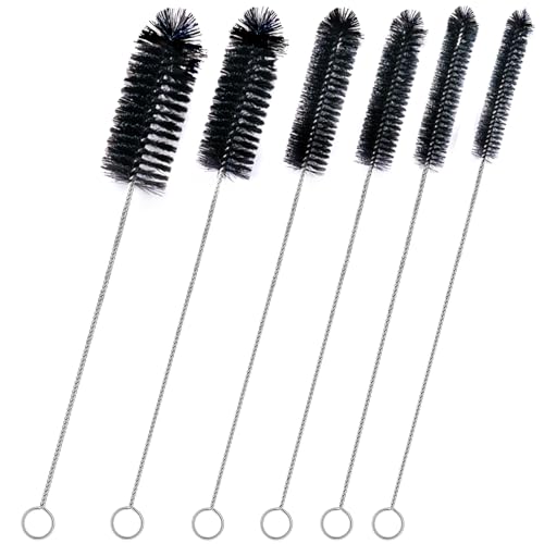 Brush Family Straw Cleaner Brush Set,6 Piece 12" Long Pipe Tube Bottle Brushes for Cleaning Narrow Neck Bottles,Coffee Maker,Glass Cups - size: 12 inch large diameters set (6pcs)