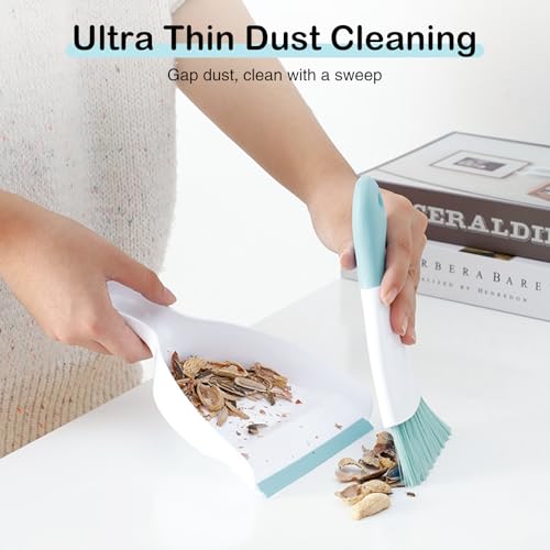NACENA Mini Dustpan and Brush Set 2 Pack, Small Broom and Dustpan Set Dust Pan and Mini Hand Broom Dustpan and Broom Combo Compact for Home Table Keyboards Sofa Kitchen, Blue - color: Blue, size: 2 packs