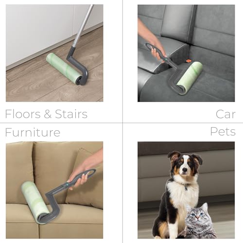 Smart Design Mega Floor Lint Roller Refill - Set of 2 (100 Sheets Total) - Easy-Peel Angled 10 inch Large Adhesive Sticky Sheets - Cleaning, Carpet, Car, Clothes, Dog Cat Fur, and Pet Hair Remover - size: 1 Count (Pack of 1)