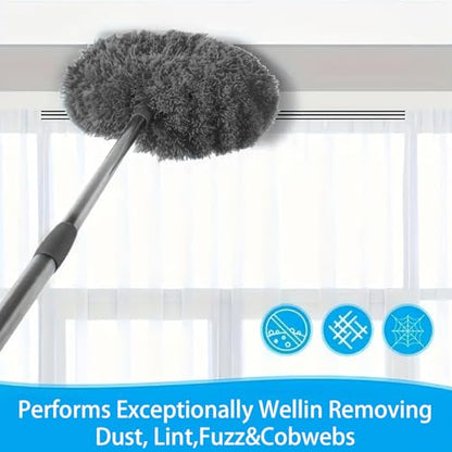 Duster Mop with Extension,Dust Mop Reusable Fan Cleaning Tool for Home, Car, Office, Blades, Windows, Glass Furniture,Grey - color: Gray