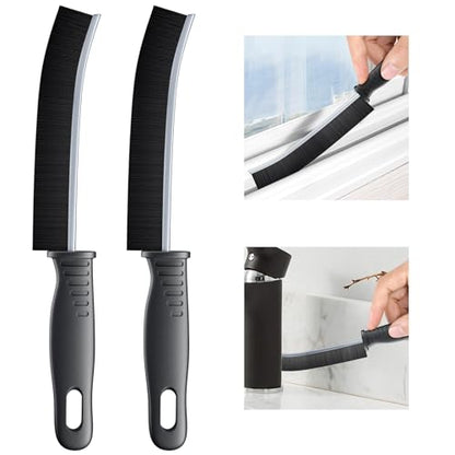 Set of 2 Stiff Bristle Detail Cleaning Brushes for Tight Spaces, Sink Edges, Grout Lines, Corners, Bottles and Small Appliances