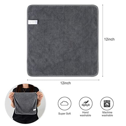 SINLAND Microfiber Cleaning Cloth Ultra Absorbent Softer Towel Reusable Cloth No Streak Lintless Cleaning Clothes for Home, Kitchen, Car, Window Use 12x12 Inch Slate Grey 6 Pack