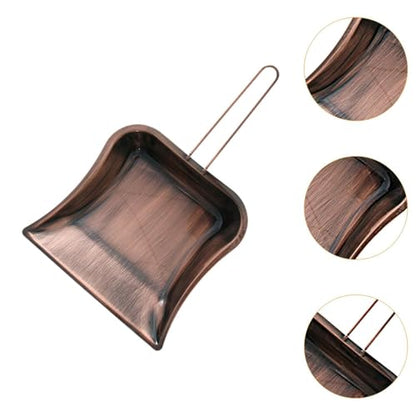 Copper Handheld Dustpan for Tabletop Cleaning, 9.45 x 14.96 in Compact Desk Dust Pan for Home, Bar, and Restaurant