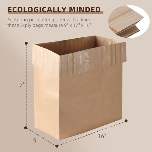 (20-Pack) Calvana Super Strong Compactor Bags, Heavy-Duty Kitchen Paper Trash Bags with Leak Proof Plastic Liner, Reinforced Bottom, Fits GE Model Compactors with Rectangular Containers - style: (20 Pack) Trash Bags