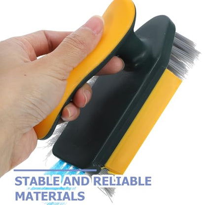 VICASKY Groove Gap Cleaning Brush for Small Spaces, Long Handle Bathroom Floor Scrubber, Sink and Window Track Scrub Brush for Crevice and Corner Cleaning, 1pcs Yellow-Green