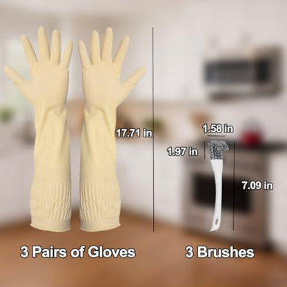 12 Pack Oven Rack Cleaning Bags, Large Sizes (23.62*35.43 in/19.69*27.56 in), 6 Heavy Duty Reusable PE Bags for Deep Soaking BBQ Racks Grill Grates, with 3 Pairs of Long Rubber Gloves, 3 Brushes