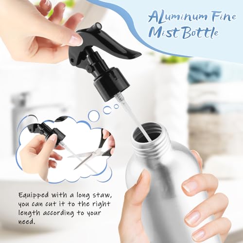 250ml/8 Oz Aluminum Spray Bottles,Empty Reusable Heavy Duty Mist Spray & Water Sprayer,Pressure Sprayer Spray Pump Bottles for Home Garden Plant Household Cleaning Solutions-Pack of 4