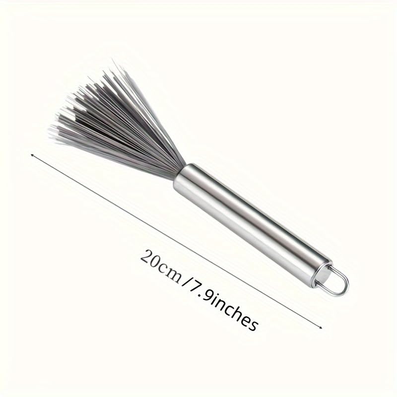 Long Handle Hanging Cleaning Brush Multi Purpose Stainless Steel Design with Sturdy Medium Strength Bristles for Bathroom Kitchen Living Room Bedroom and Furniture