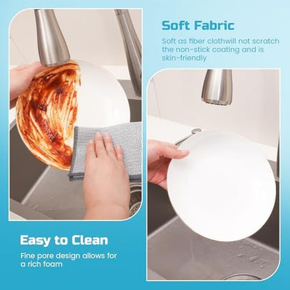 12 Counts Wire Dishwashing Rags,Multipurpose Non Scratch Wire Dishcloth for Wet and Dry.Reusable Wire Cleaning Cloths for Kitchen, Sinks, and Pans,Cleaning Tool for Pot, Dimensions(7.87X7.87)