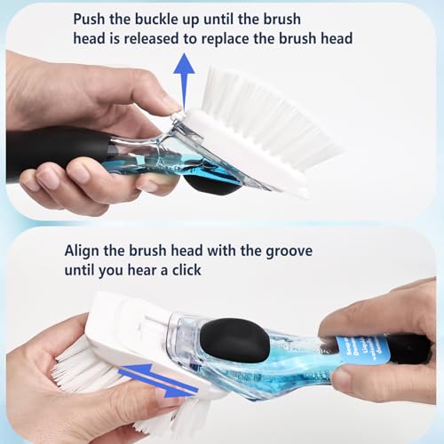4 Pack Brush Refills for OXO Dish Brush, Brush Head Replacement OXO Dish Brush Replacement Head（Grey Square） - color: Gray
