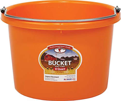 Miller CO Plastic Bucket, 8 Quart, Orange
