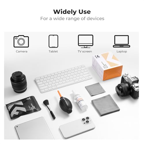 K&F CONCEPT 6-in-1 Laptop Computer Keyboard Cleaner - Screen Cleaning Kit All-in-One with Gel & Spray Solution for MacBook and Other Computers