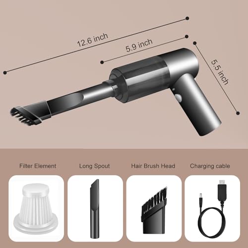 YUNYILAN Cordless Handheld Vacuum Cleaner, High Power Rechargeable Mini Portable Vacuum for Home, Office and Car Cleaning (Black)