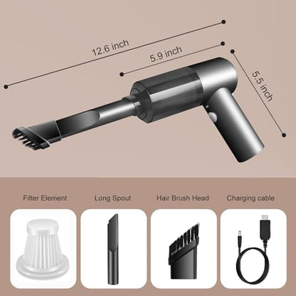 YUNYILAN Cordless Handheld Vacuum Cleaner, High Power Rechargeable Mini Portable Vacuum for Home, Office and Car Cleaning (Black)