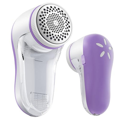 POPCHOSE Fabric Shaver, Lint Remover for Clothes, Electric Lint Shaver with 6-Leaf Blades, Sweater Shavers to Remove Pilling for Clothing, Couch, Furniture, Fuzz, Lint Ball, Bobbles, Violet Purple - color: Violet Purple