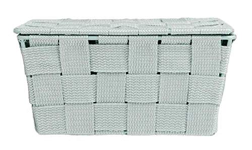 WENKO Storage Adria Mint-Bathroom Basket with lid, Polypropylene, Green, 19 x 14 x 10 cm - color: Green