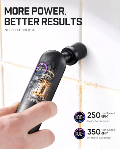 Fanttik Flip G10 Nano HomeCare Cordless Electric Spin Scrubber, 360° High-Torque Rotation, 2-Speed & 3-Angle, IPX7 Waterproof Cleaning Brush with 15 Brush Heads for Grout, Tiles, Sinks, Crevices