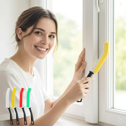 Groove Cleaning Brush Set for Kitchen Bathroom Window Tracks Crevice Home Cleaning Tool for Easy Cleaning 4PCS - color: Multicolor