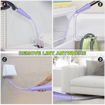 Sealegend 2 Pieces Dryer Vent Cleaner Kit, Dryer Vacuum Hose Attachment and Flexible Lint Brush, Dryer Vent Cleaning Tools for Crevice Lint Trap‌, Purple - color: Purple