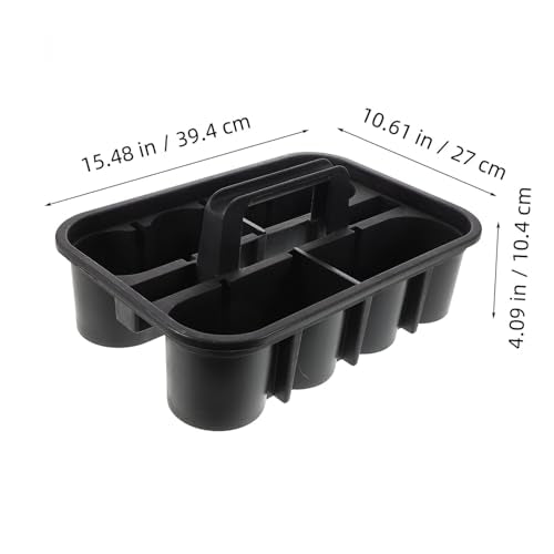 BESTOYARD Large Plastic Cleaning Storage Bin with Handle Divided Organizer Tote for Car Cleaning Bathroom and Garden Tools Versatile Shower Basket for Dorm Use