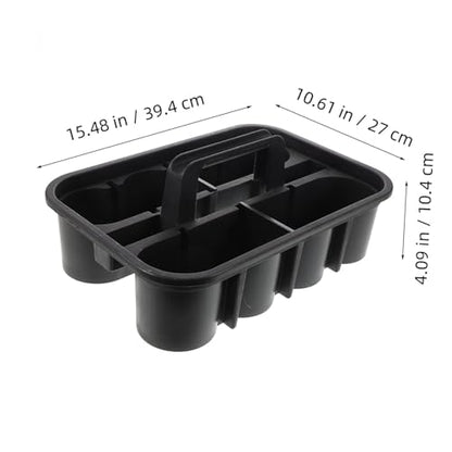 BESTOYARD Large Plastic Cleaning Storage Bin with Handle Divided Organizer Tote for Car Cleaning Bathroom and Garden Tools Versatile Shower Basket for Dorm Use