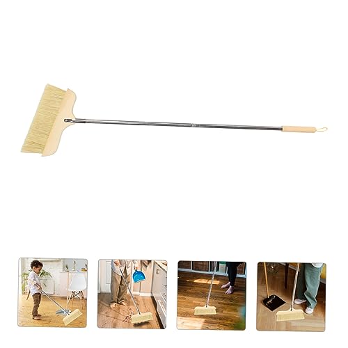 Ciieeo Long Handle Bristle Broom for Home Cleaning Soft Bristles for Pet Hair and Dirt Wood Construction for Kitchen Living and Carpet Maintenance